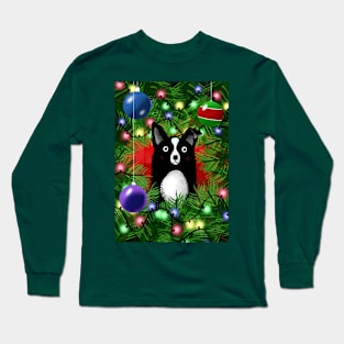 The Collie and the Christmas Tree Long Sleeve T-Shirt